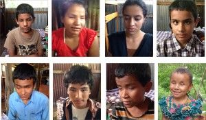 Algunos de los niños del hostel