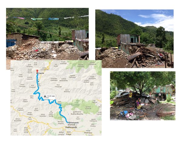 Localización del pueblo y estado tras el terremoto